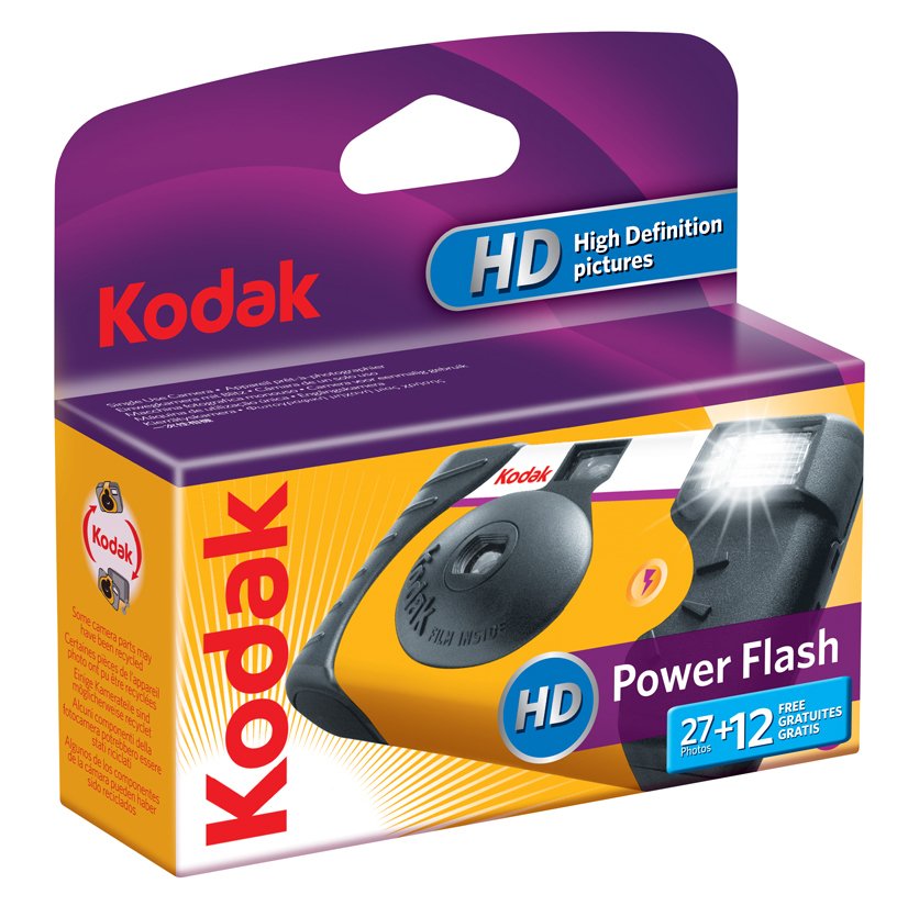Kodak Power Flash 27+12 Cámara Desechable Analógica Compacta Negro, Amarillo