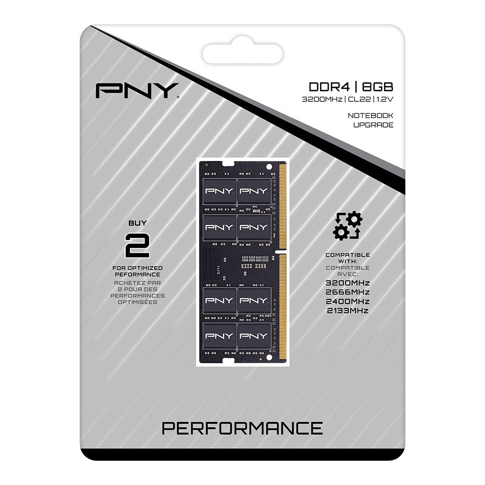 Memoria Pny Ddr4 8gb So-Dimm De 260 Espigas 3200 Mhz / Pc4-25600 1.2 V Cl22