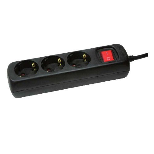 Logilink Lps206b, Regleta De Enchufes Triple 1.4m Negra Con Interruptor
