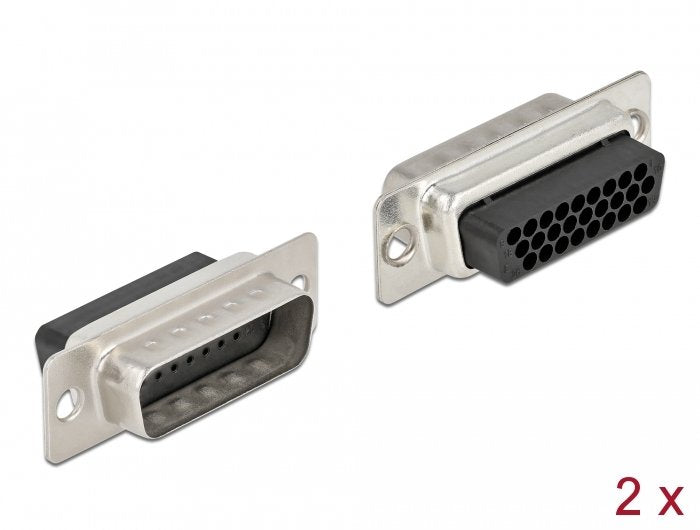 Delock Enchufe De Crimpado D-Sub Hd De 26 Clavijas, Metal, 2 Piezas