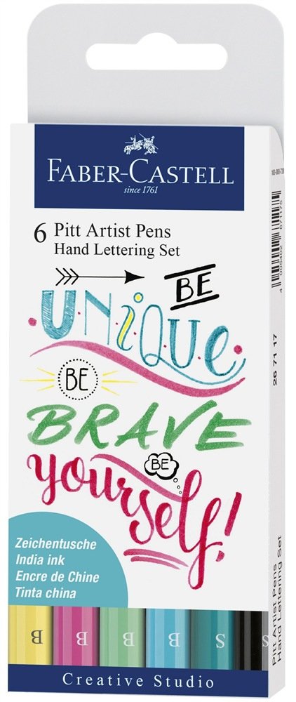 Faber Castell Estuche 6 Rotuladores Pitt Artist Pen Hand Lettering C/Surtidos Pastel