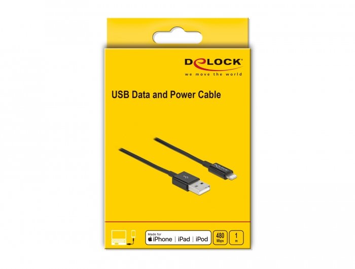 Delock Cable Datos Y Carga Usb Para Iphone, Ipad, Ipod Negro 1 M