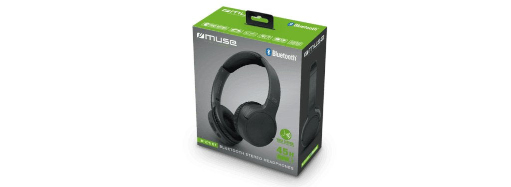 Auriculares Muse Bluetooth Estéreo M-272 Bt On-Ear, Wireless, Black