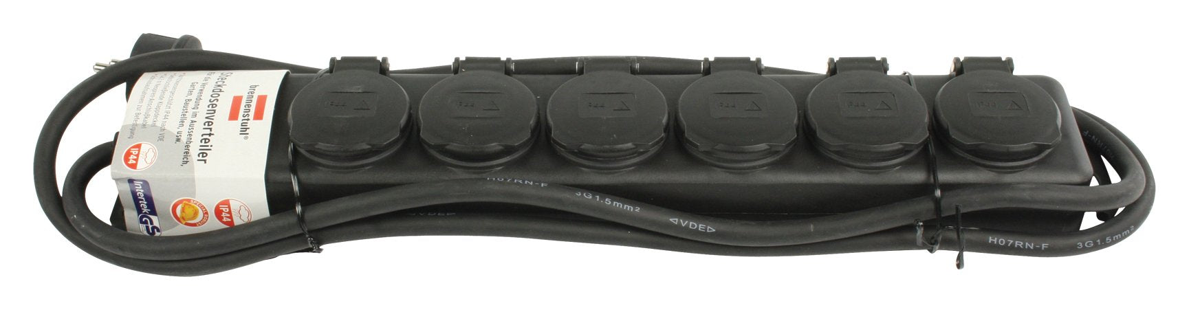 Regleta Brennenstuhl Ip44, 6 Vías H07rn-F 3g1.5 2m, Negro