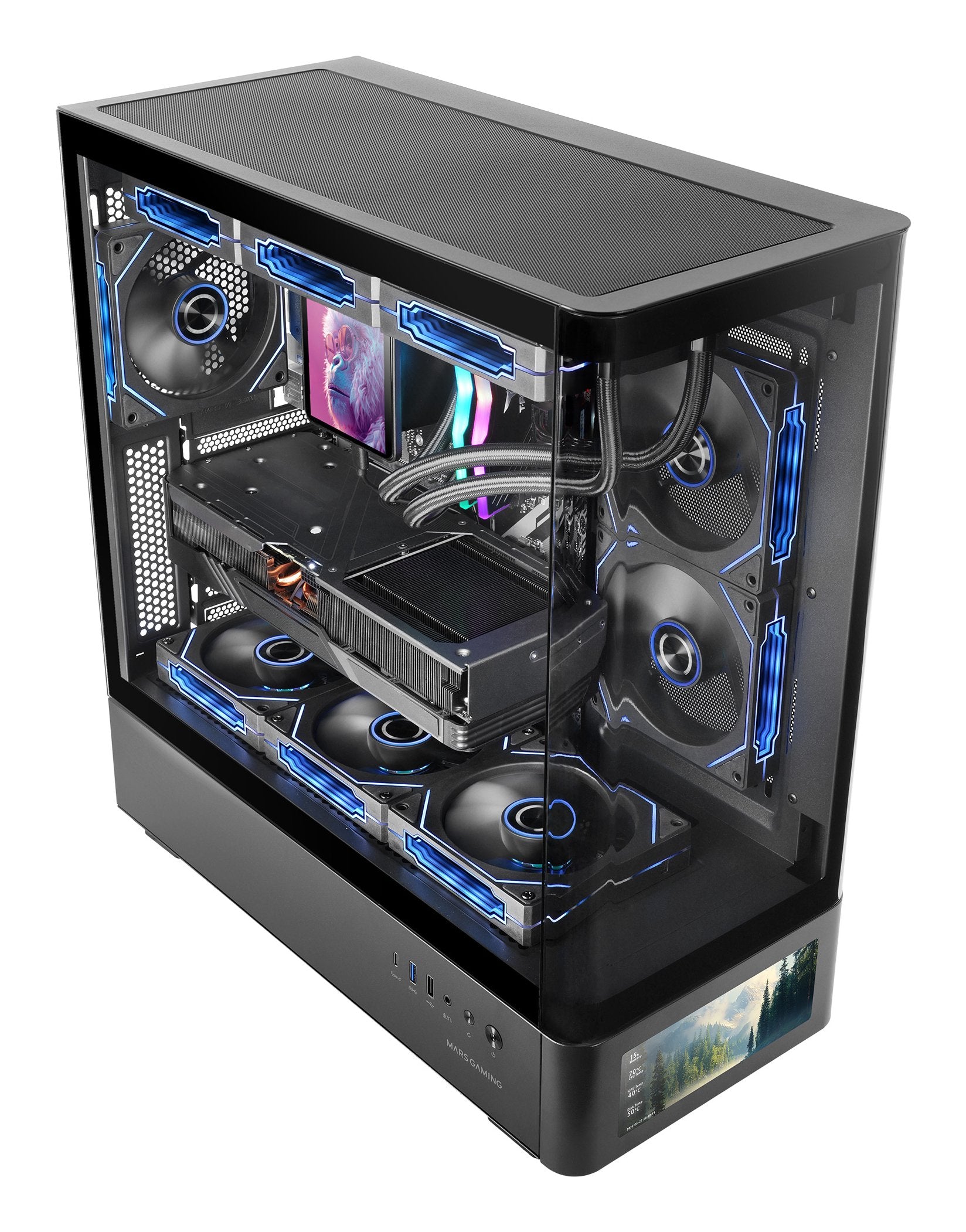 EAN 8435693112709 - Mars Gaming MCLCDPRO carcasa de ordenador Midi Tower Negro imagen 2