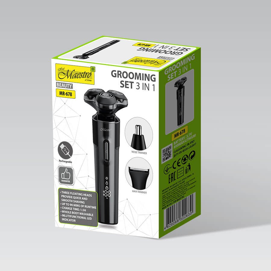 EAN 4820268322630 - Maestro MR-678 depiladora para la barba Batería 7 mm Negro imagen 4