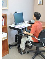 EAN 698833015966 - Ergotron WorkFit-C, Single HD Sit-Stand Workstation Negro, Gris Carro multimedia imagen 2