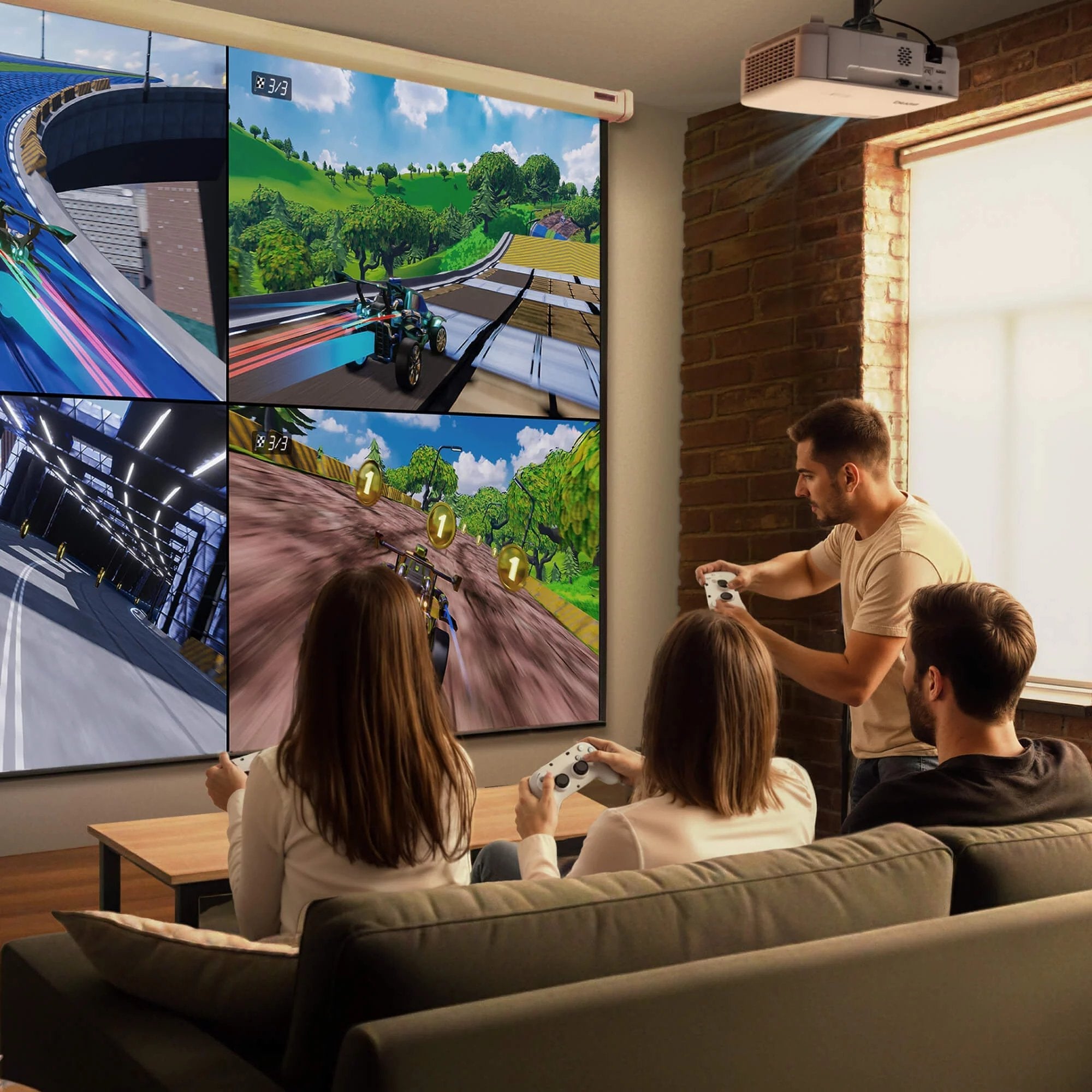 Proyector Benq Th575i Doméstico 1080p, 3800lm, Google Tv Dongle Con Licencia Incluido, 16,7ms Baja Latencia Gaming, Corrección Vertical Automática, Zoom Óptico 1,1x, Modo Deportes