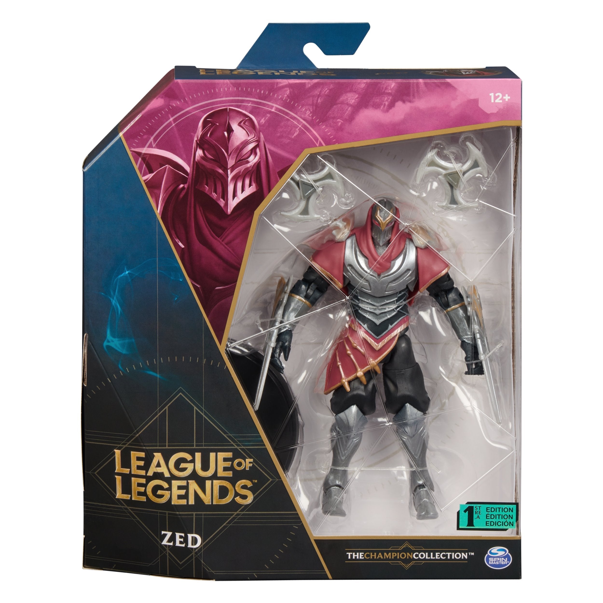Spin Master League Of Legends - Figura De Acción Zed De 15 Cm Con 2 Shuriken Y Base De Exhibición, Figura De Juego 6062261