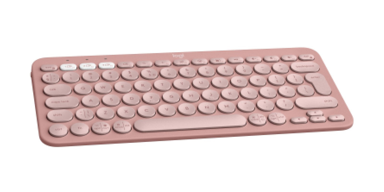 Teclado Inglés Logitech Pebble Keys 2 K380s Rf Wireless + Bluetooth Qwerty Internacional De Ee.Uu. Rosa