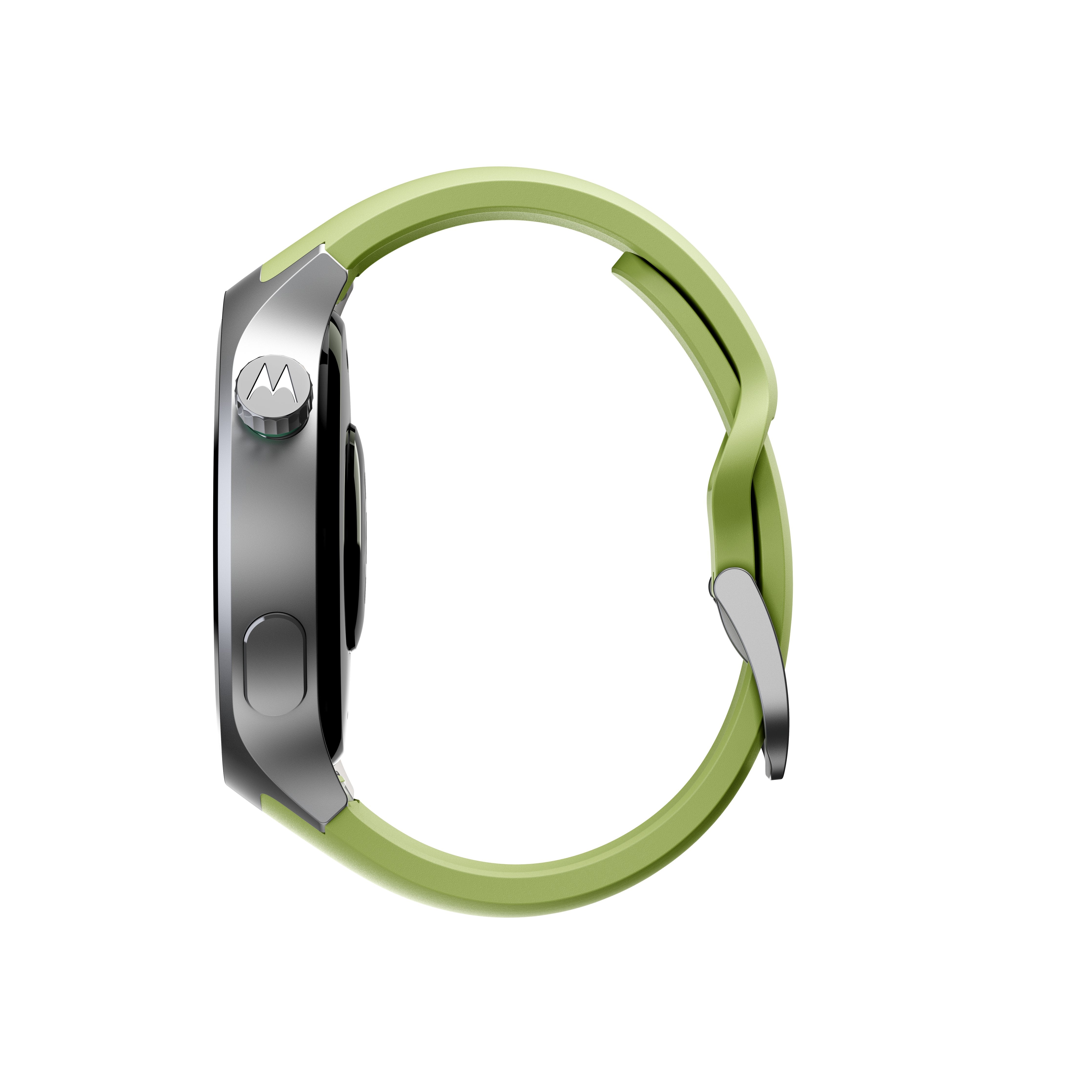 Motorola Moto Watch Matte Silver Reloj Inteligente Con Banda Silicona Pantone Herbal Garden Pantalla Luminosa 1.4" 4 Gb Bluetooth 40 G