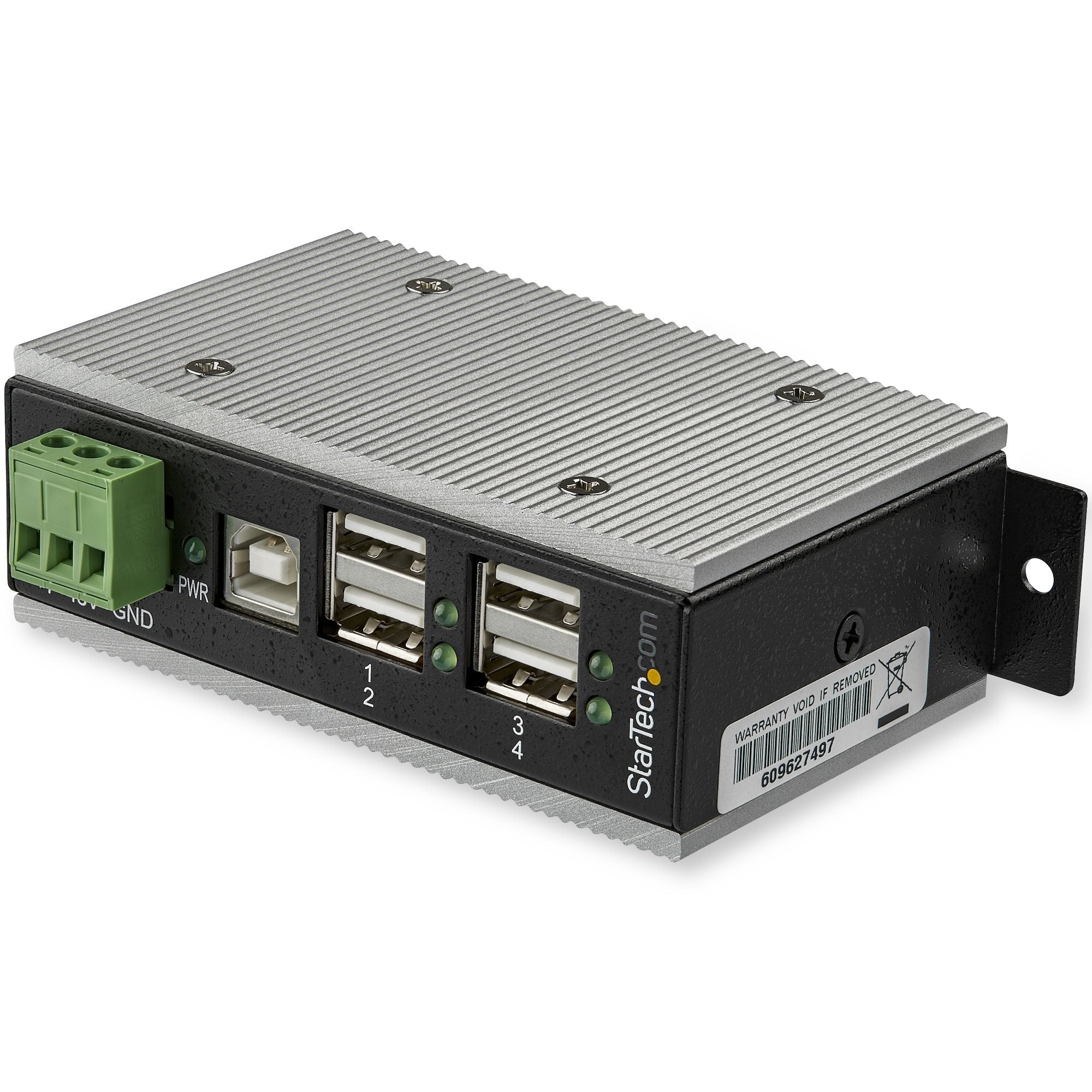 Startech.Com Concentrador Usb 2.0 De 4 Puertos - Hub Industrial De Metal(4xusb-A) Con Esd Y Protección Contra Picos - Temperatura De Funcionamiento Extendida -40 A 85&Deg;C - Instalación En Rieles Din/Pared/Escritorio