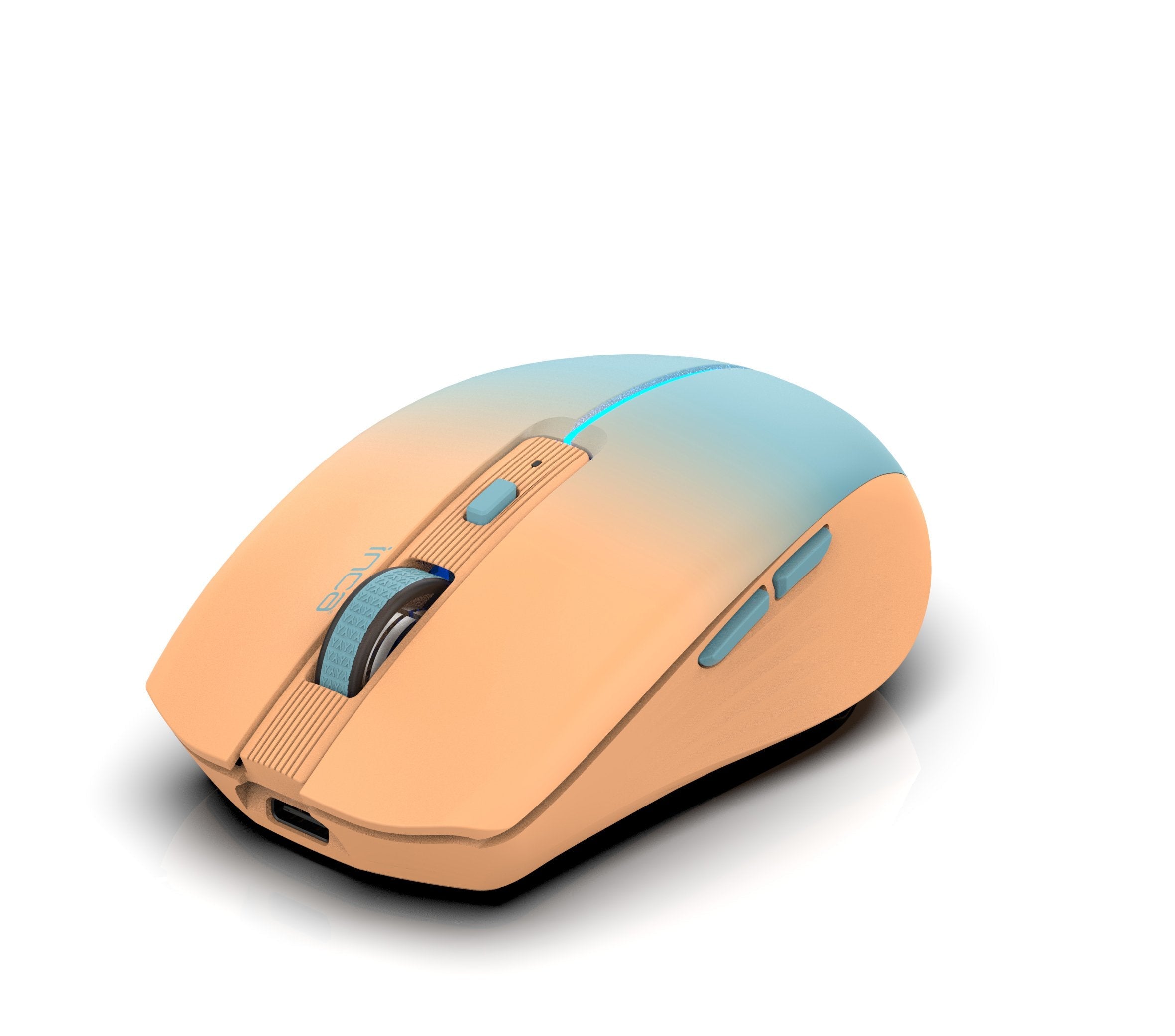 Raton Inca Iwm-511rt 1600 Dpi,Wrls & Bt,6d Tame, Naranja