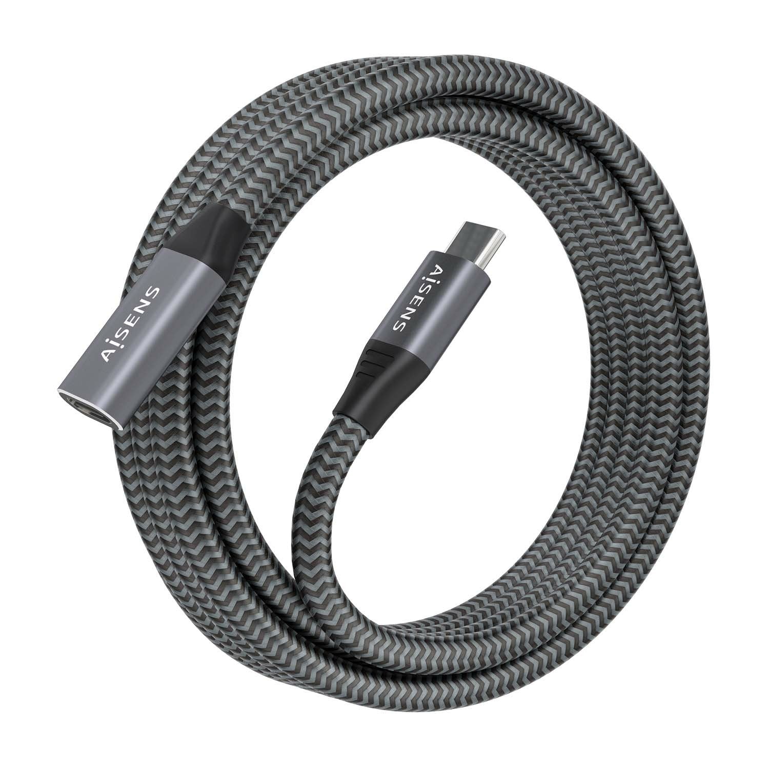 Aisens Cable Usb 3.2 Gen2x2 Aluminio 20gbps 8k@30hz 5a 100w - Tipo Usb-C/M-Usb-C/H - 2m - Gris