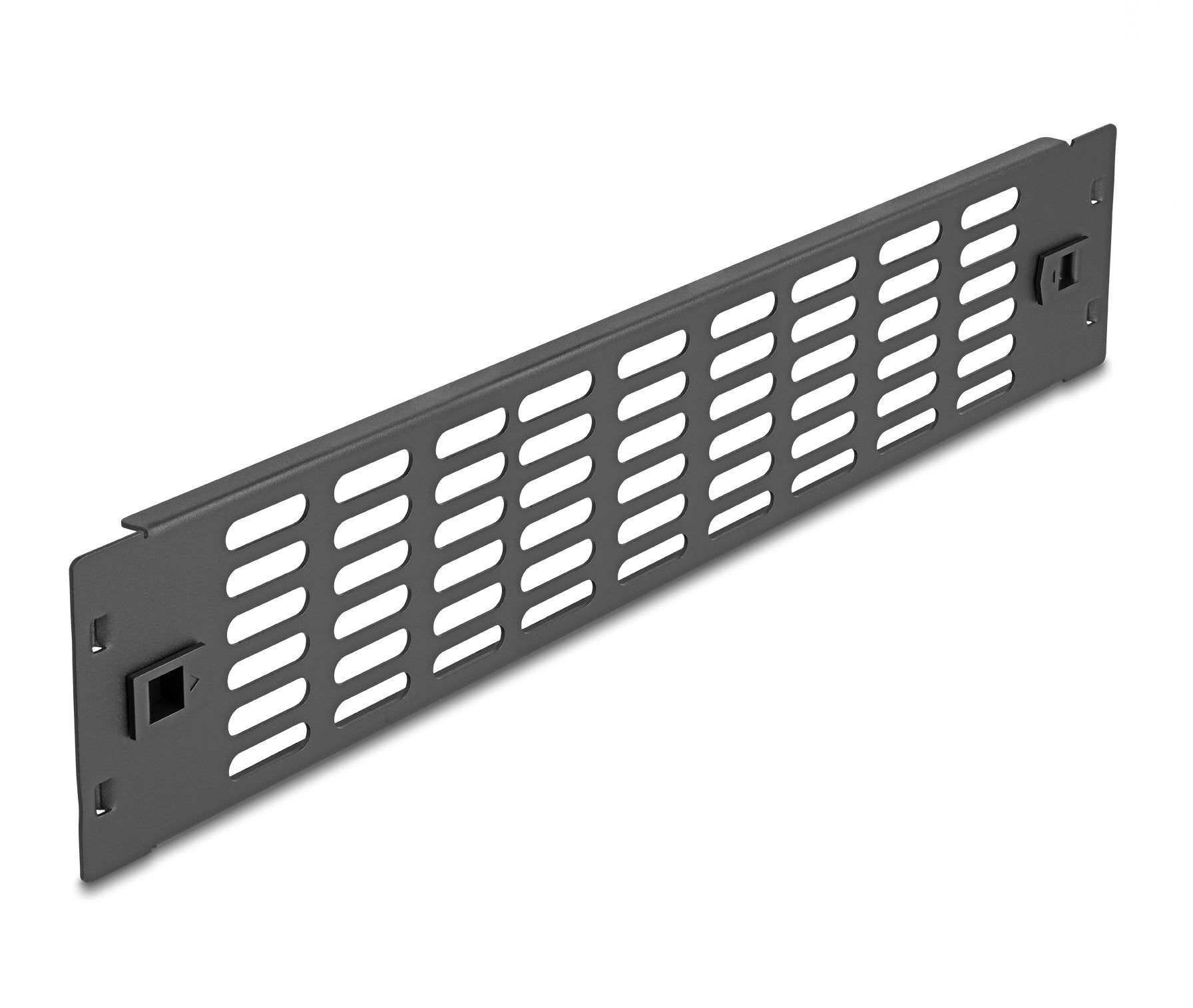Delock 66987 Panel De Gabinete De Red Con Ranuras De Ventilación Sin Herramientas De 19? 2u Negro