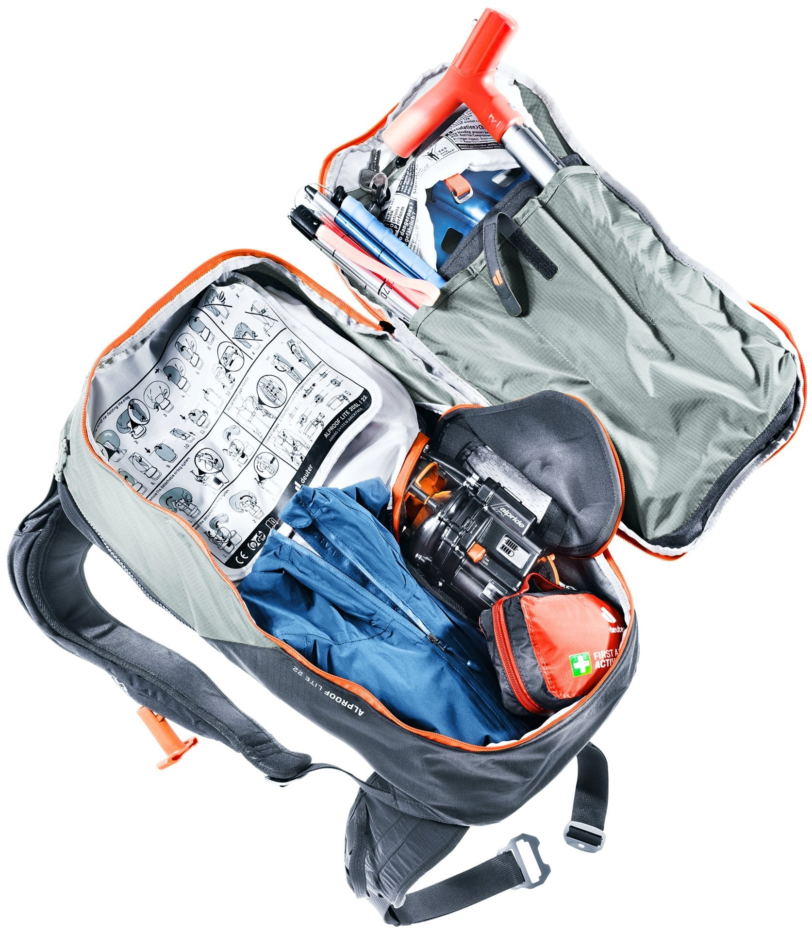 Mochila Deuter Alproof Lite 22 Tin/Black Para Avalanchas
