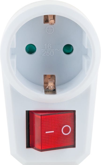 Enchufe Schwaiger 1xschuko Con Interruptor, Blanco