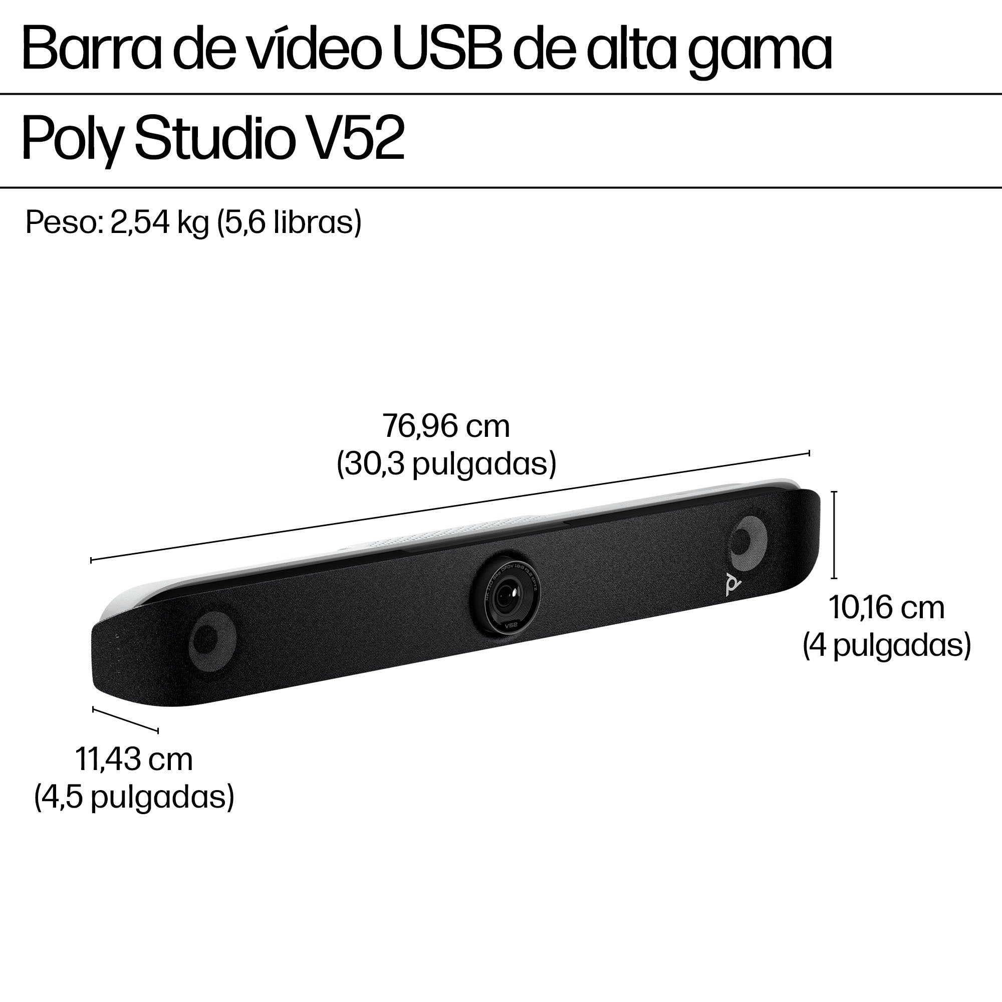 EAN 0198122618408 - HP Poly V52 Blanco 3840 x 2160 Pixeles imagen 4