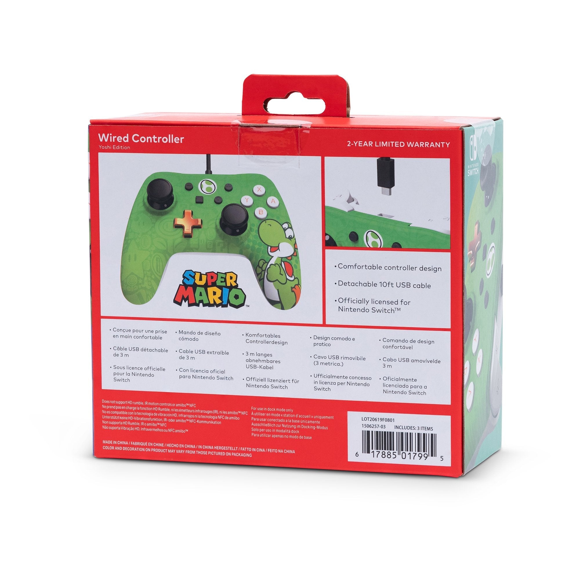 Mando Wired Controller Nintendo Switch Súper Mario Yoshi Usb 2.0 1.8m