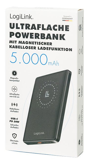 EAN 4052792076325 - LogiLink PA0352 batería externa 5000 mAh Cargador inalámbrico Negro imagen 8