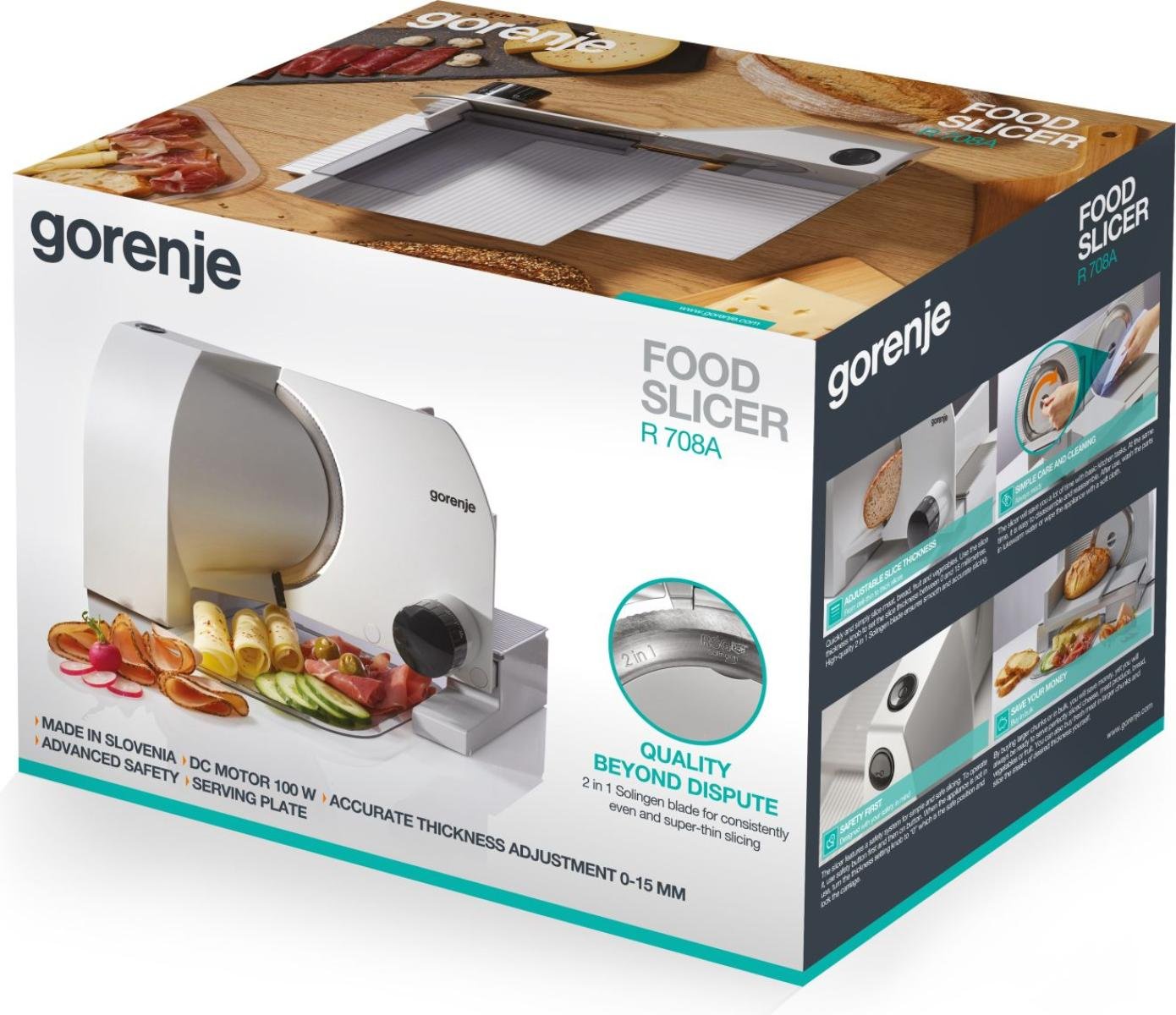 EAN 3838782678967 - Gorenje R708A rebanadora Eléctrico 100 W Acero inoxidable imagen 5