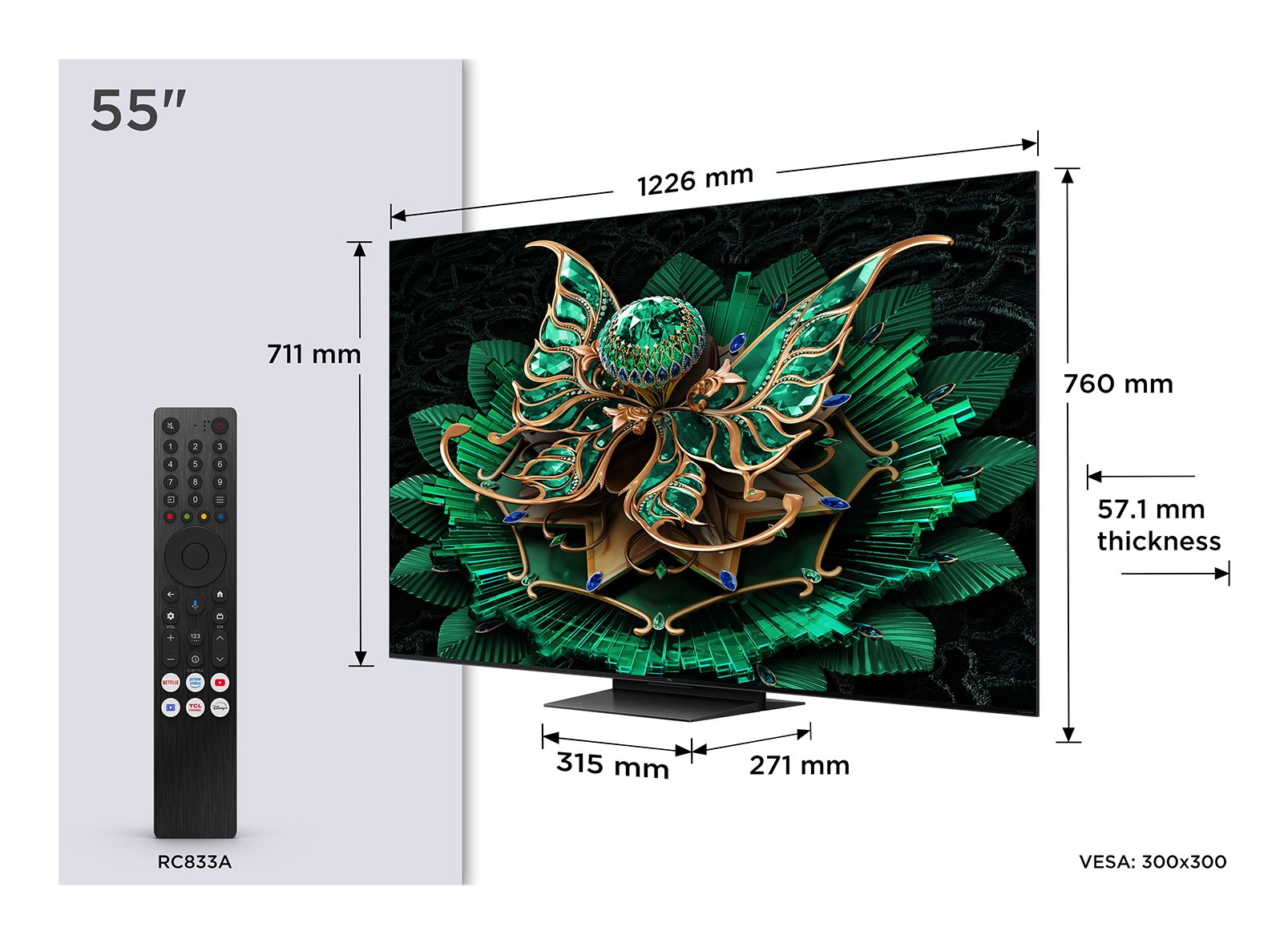 EAN 5901292525743 - TCL 55C7K Televisor 139,7 cm (55") 4K Ultra HD Smart TV Wifi Metálico 2600 cd / m² imagen 1