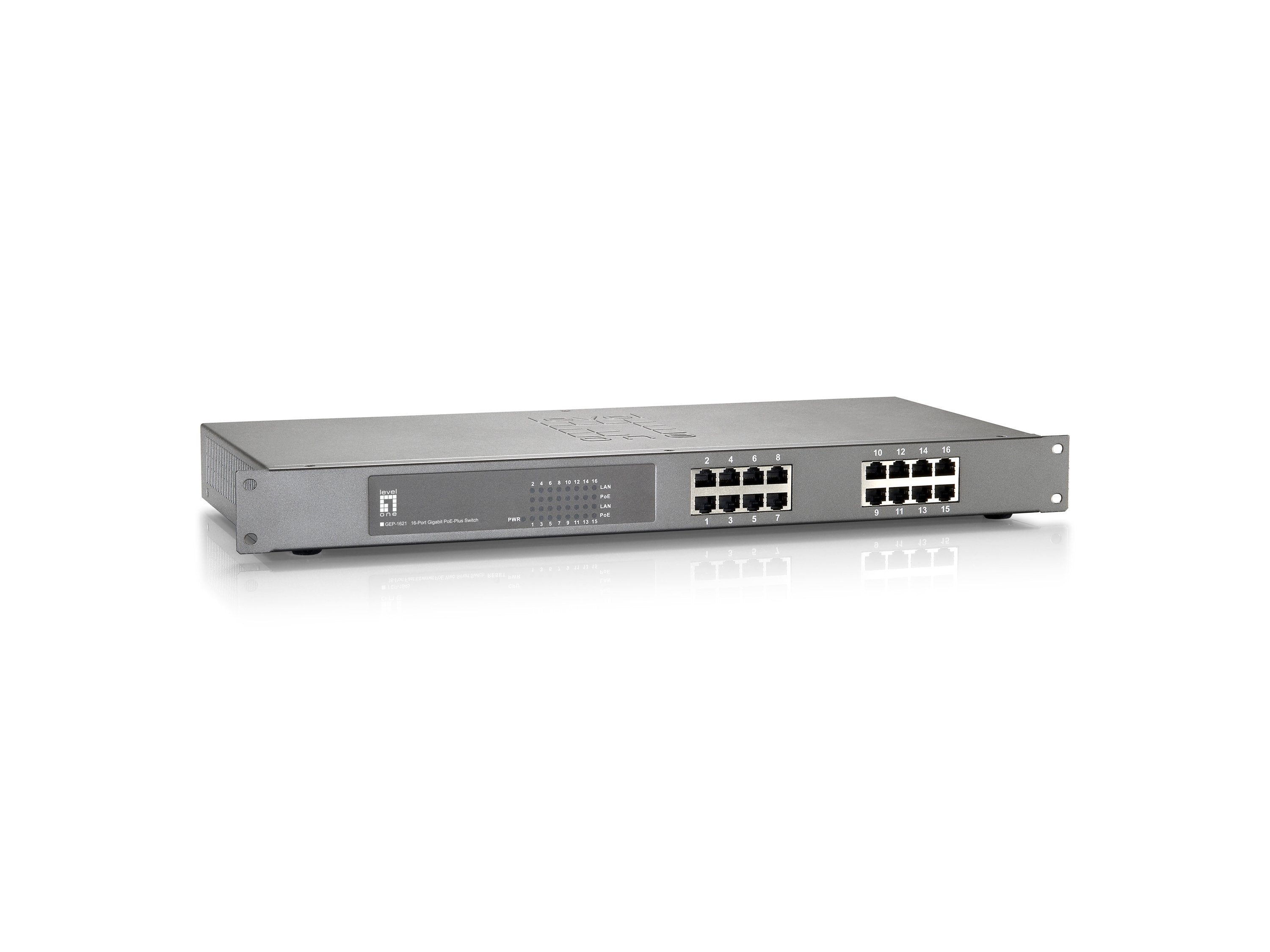 Levelone Switch 16x Ge Gep-1621 19" 240w 16xpoe+