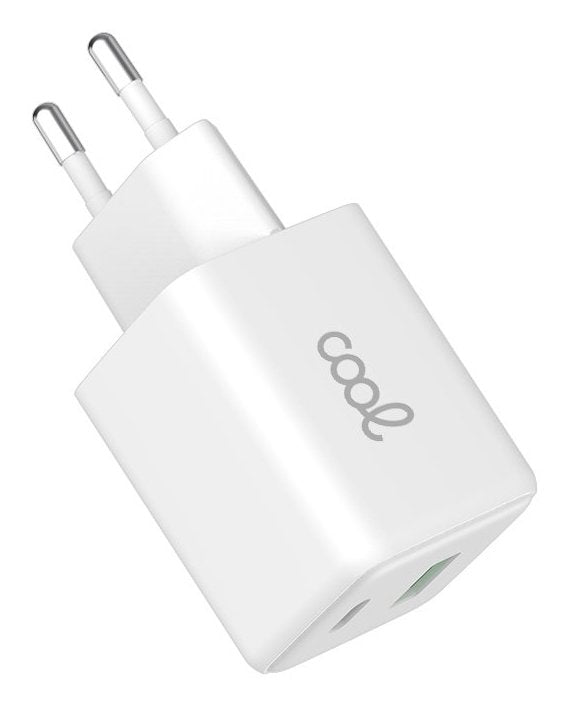 Cool Cargador Red Universal Ultra Fast Dual (Pd) Tipo-C + Usb (45w) Gan Blanco