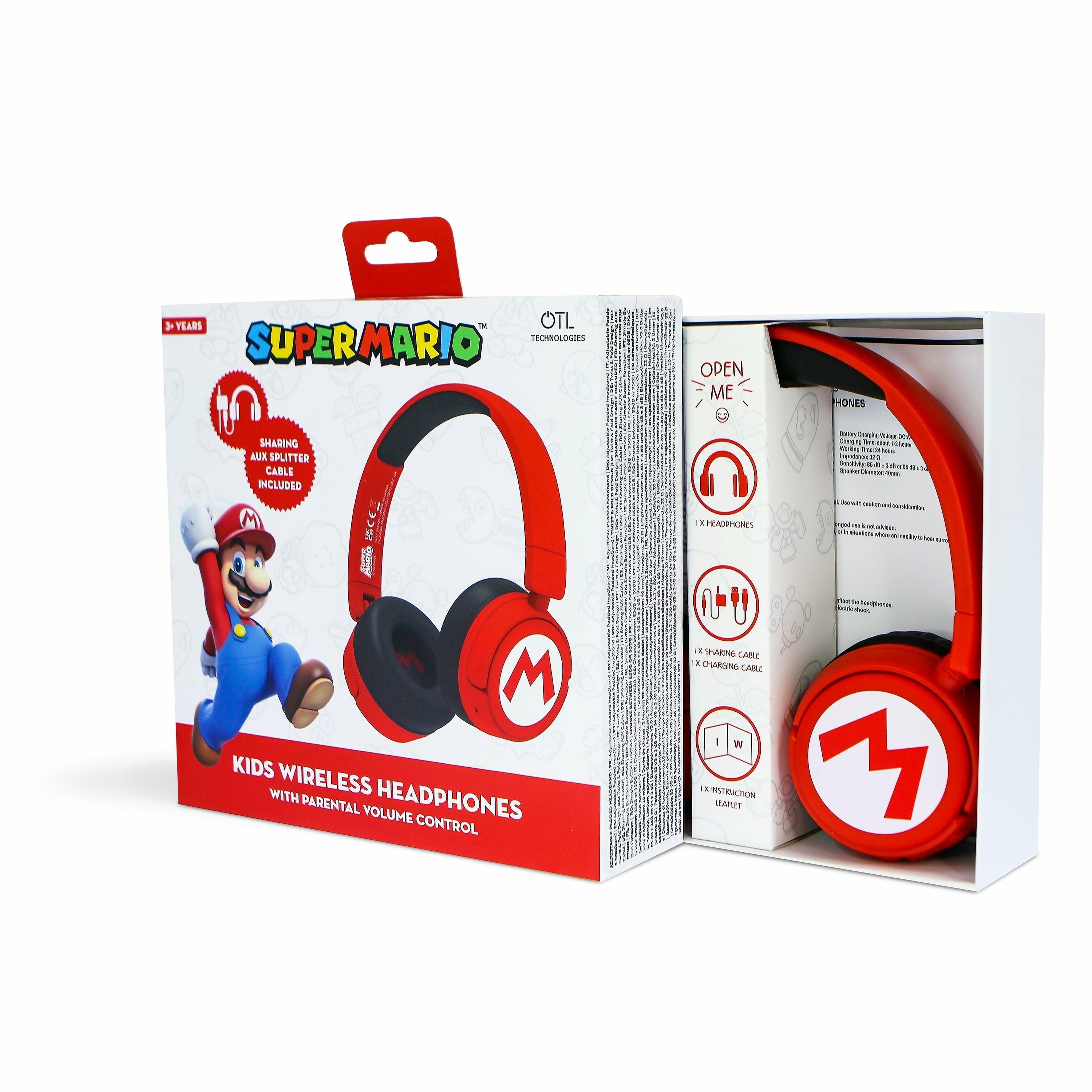 EAN 5055371625975 - OTL Technologies Super Mario Auriculares Inalámbrico y alámbrico Diadema Música USB Tipo C Bluetooth Rojo imagen 11