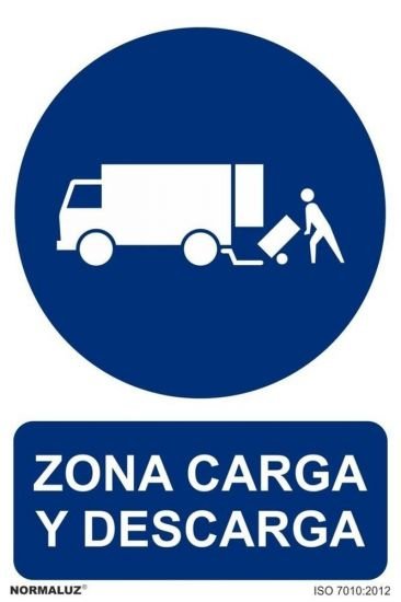 Archivo 2000 Señal De Aviso "Zona De Carga Y Descarga" 210x300mm Pp Azul/Blanco