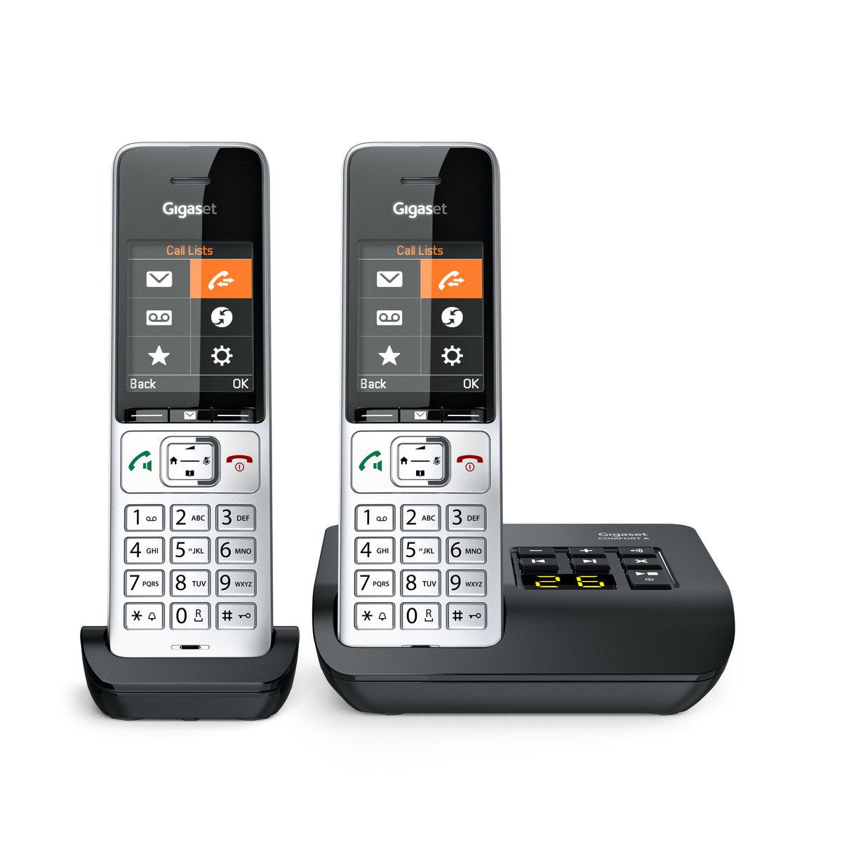 EAN 4250366866642 - Gigaset COMFORT 500A duo Teléfono DECT/analógico Identificador de llamadas Negro, Plata imagen 1