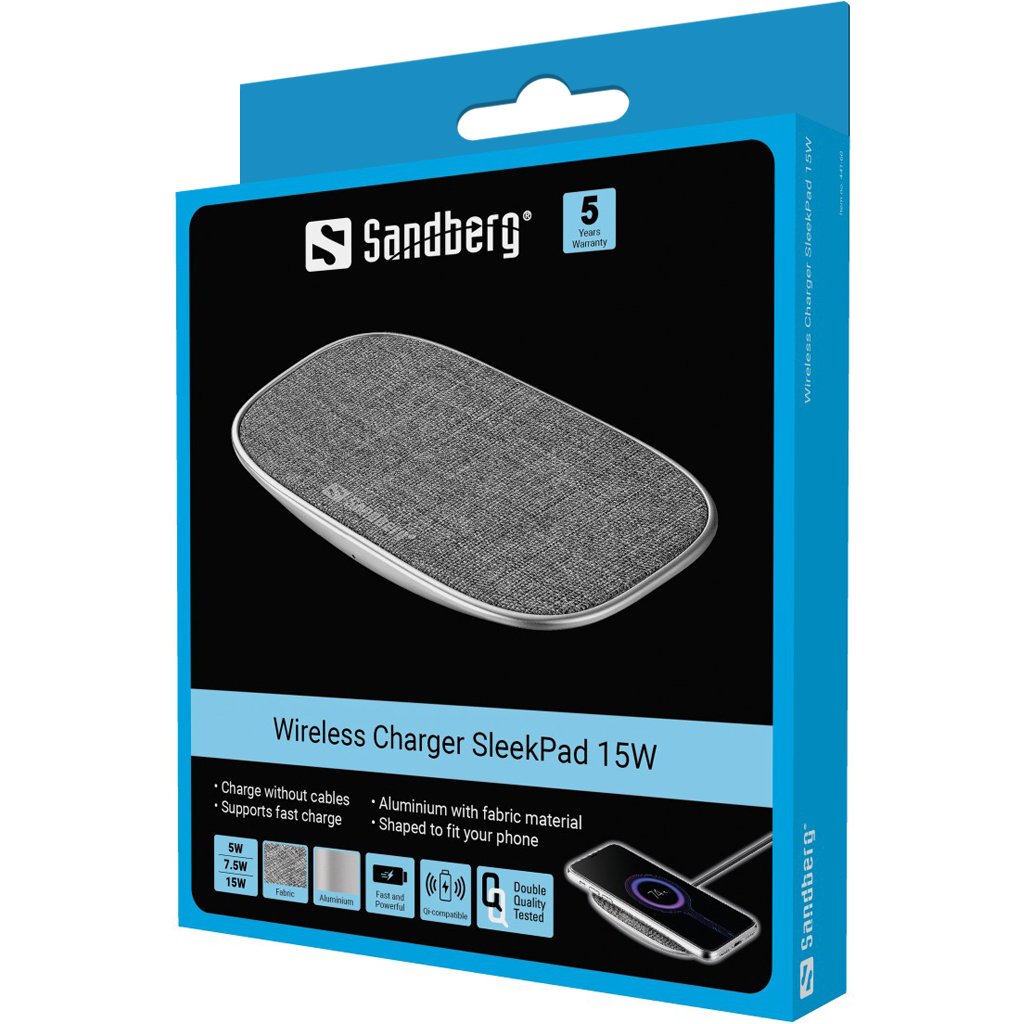 EAN 5705730441608 - Sandberg Wireless Charger Deck 15W Universal Aluminio, Gris USB Cargador inalámbrico Interior imagen 5