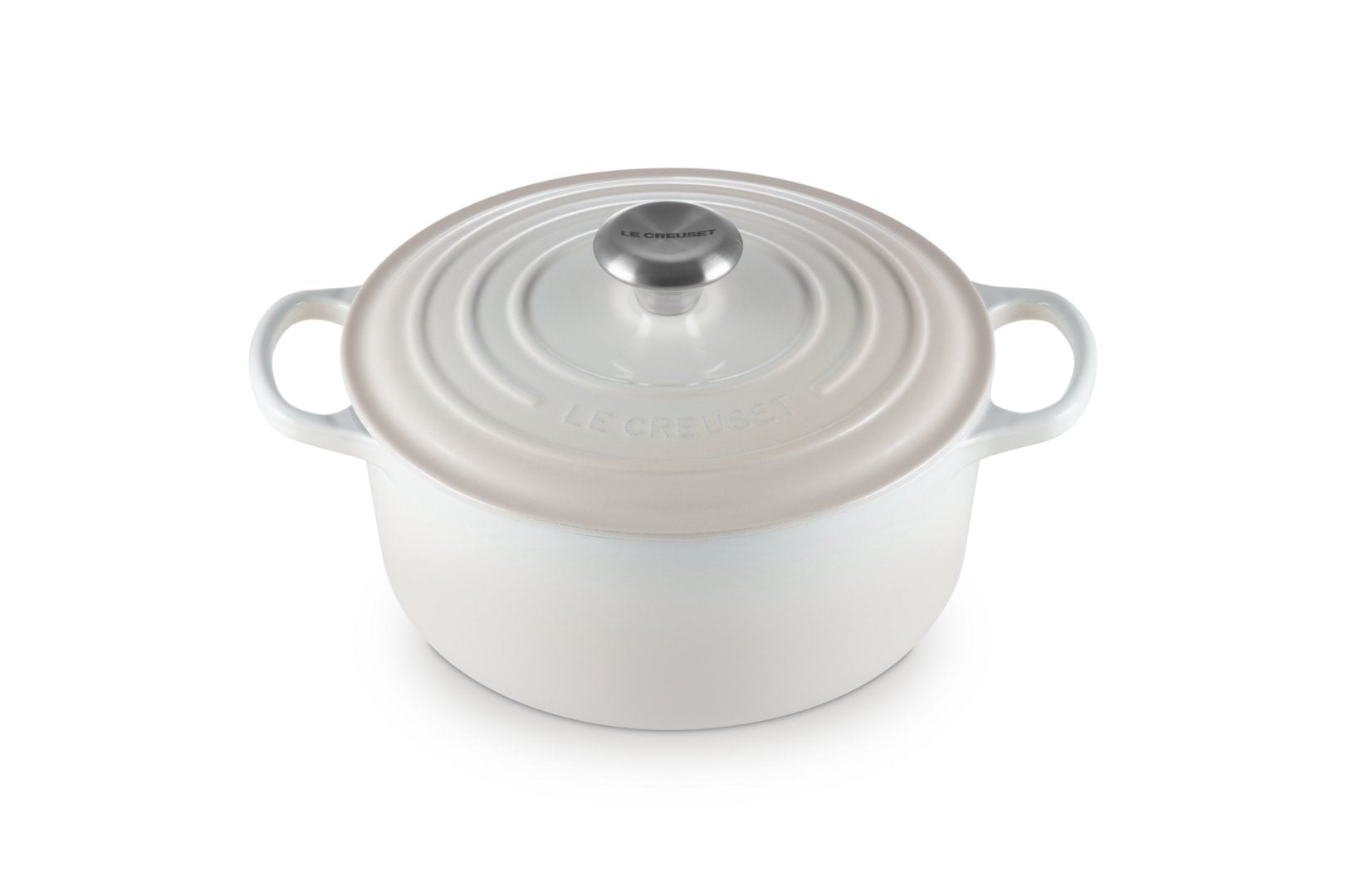 Le Creuset Signature Roaster Round 24cm Meringue (21177247164430)