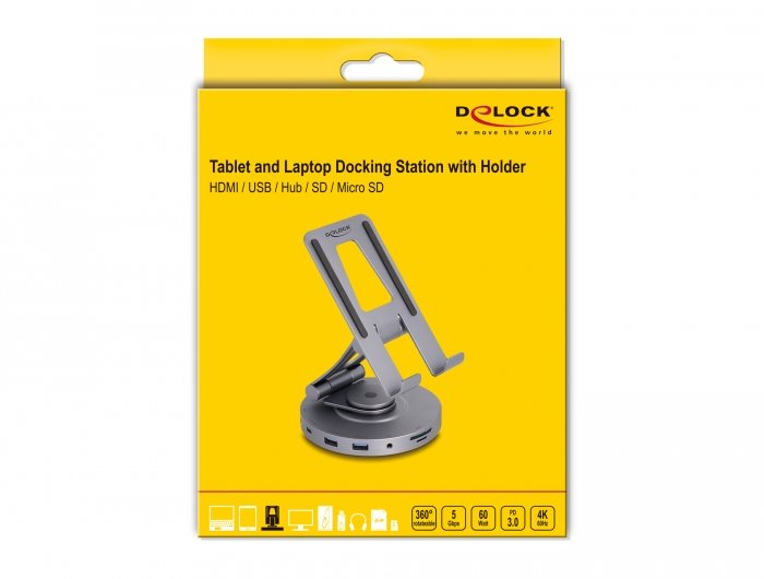 Delock Soporte Tablet Y Portatil Dockingstation 4k
