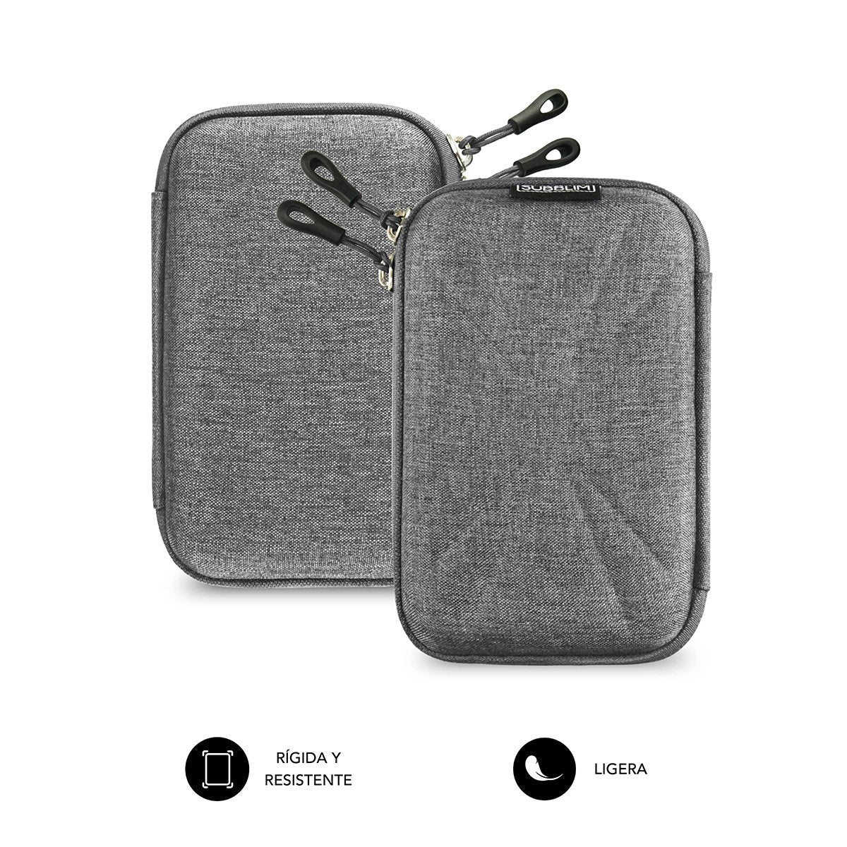 Funda Subblim Hdd Business Grey Para Disco De 2.5'/6.35cm Exterior Rígido Interior Acolchado Bandas Elásticas
