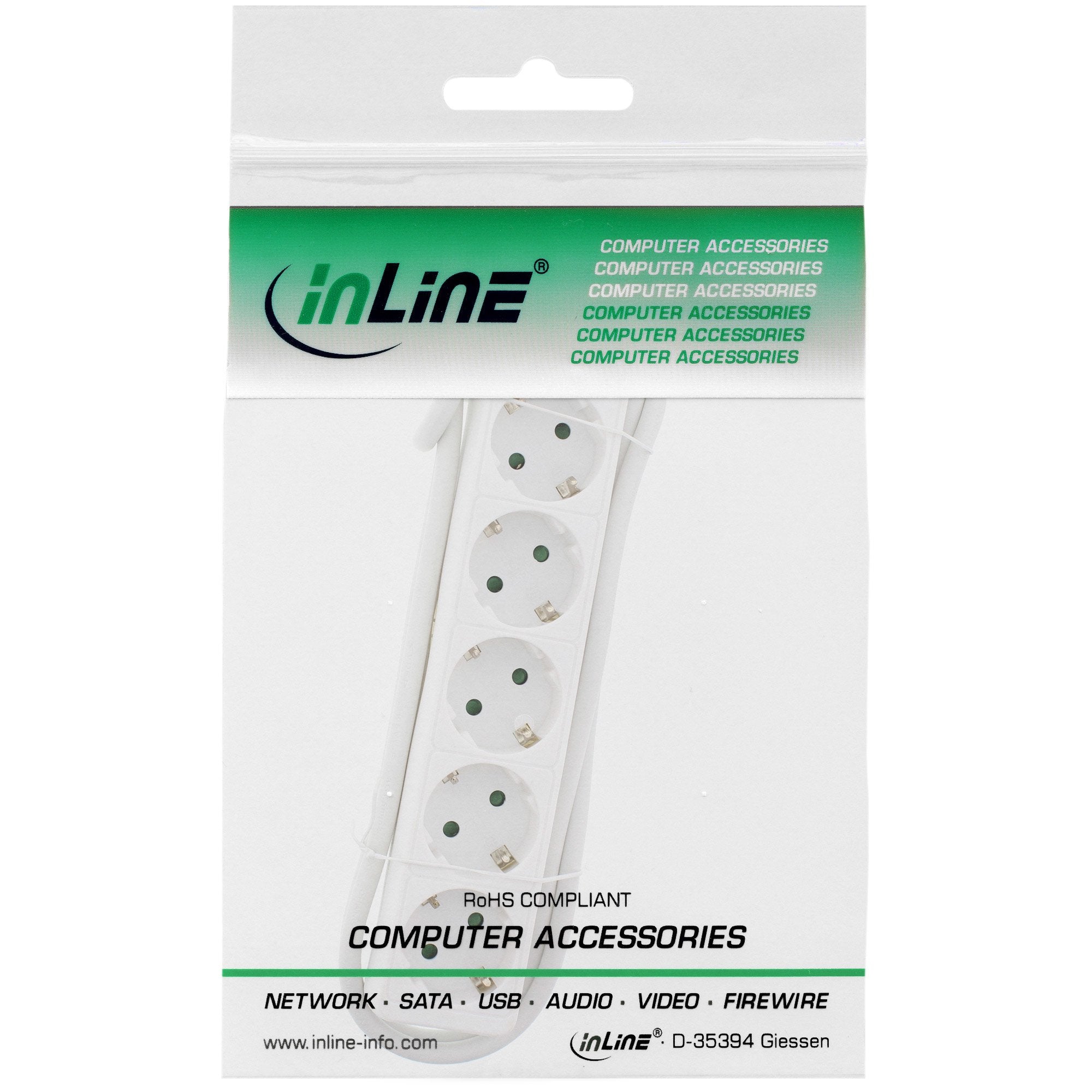 EAN 4043718210497 - InLine 16451F base múltiple 1,5 m 5 salidas AC Blanco imagen 2