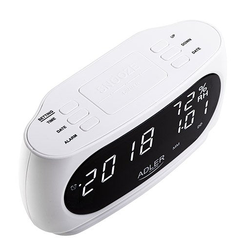 EAN 5905575903150 - Adler AD 1186W despertador Reloj despertador digital Negro, Blanco imagen 3