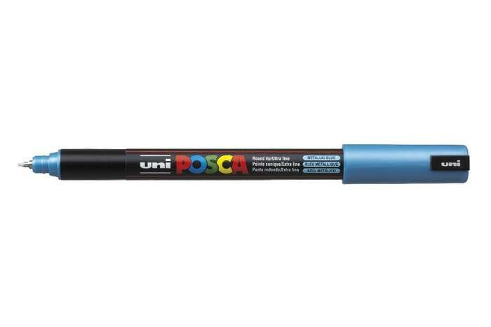 Posca Marcador Pc-1mr No Permanente Punta Extrafina 0.7mm Azul Metálico