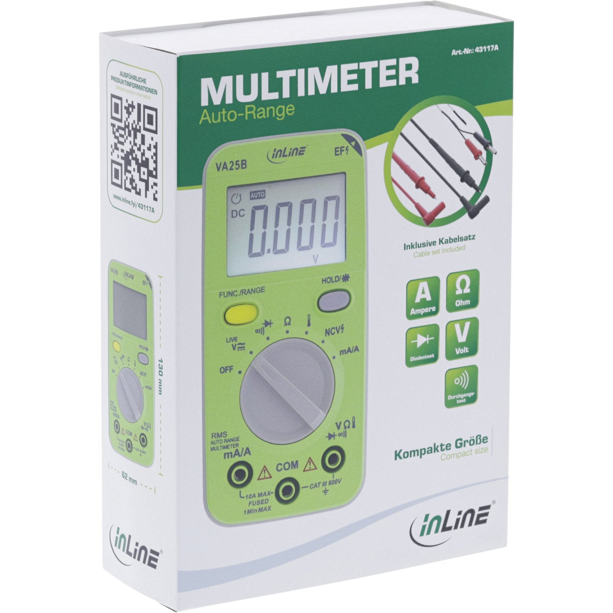 Inline® Multimeter With Auto-Range, Pocket Size