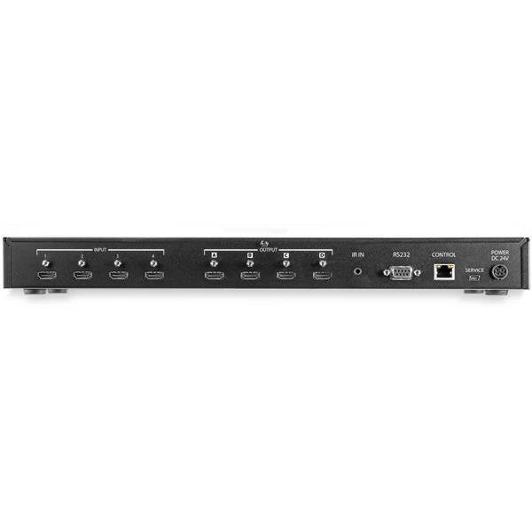 Startech.Com Switch Multiplicador De Vídeo Hdmi Matriz De 4x4 Con Audio Y Control Por Ethernet - Vídeo De 4k A 60hz - Divisor Hdmi 2.0 De Montaje En Rack Con Mando A Distancia