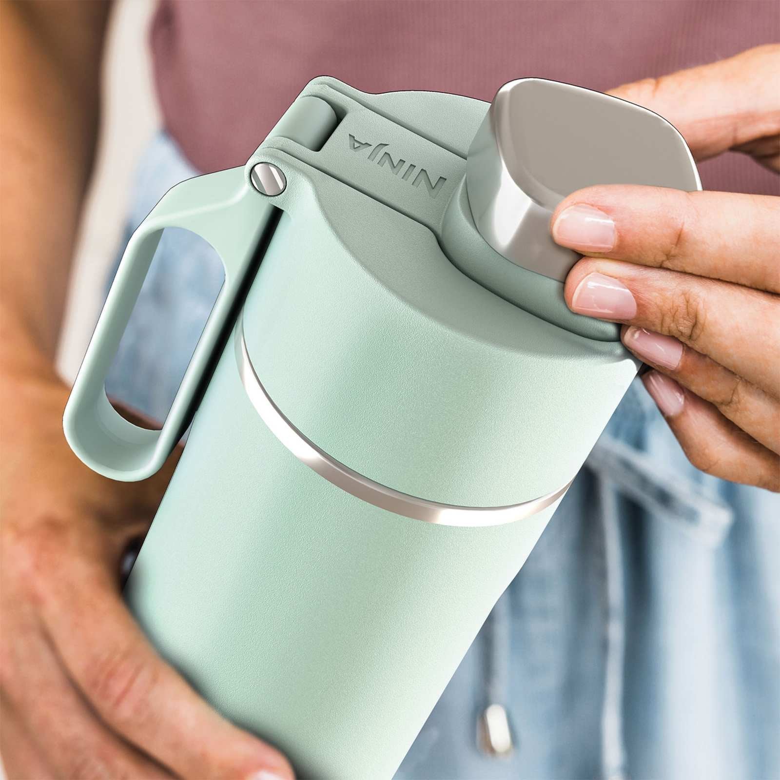 EAN 0622356293686 - Ninja Thirsti Uso diario, Fitness, Senderismo, Deportes 530 ml Plástico, Acero inoxidable Color menta imagen 6