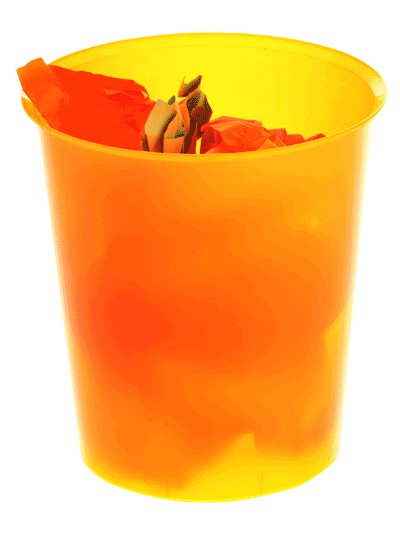 Archivo 2000 Papelera De Plástico Archivo 2000 Opcional Aro Sujetabolsas Capacidad 16 Litros 290x310 Mm Naranja Traslucido