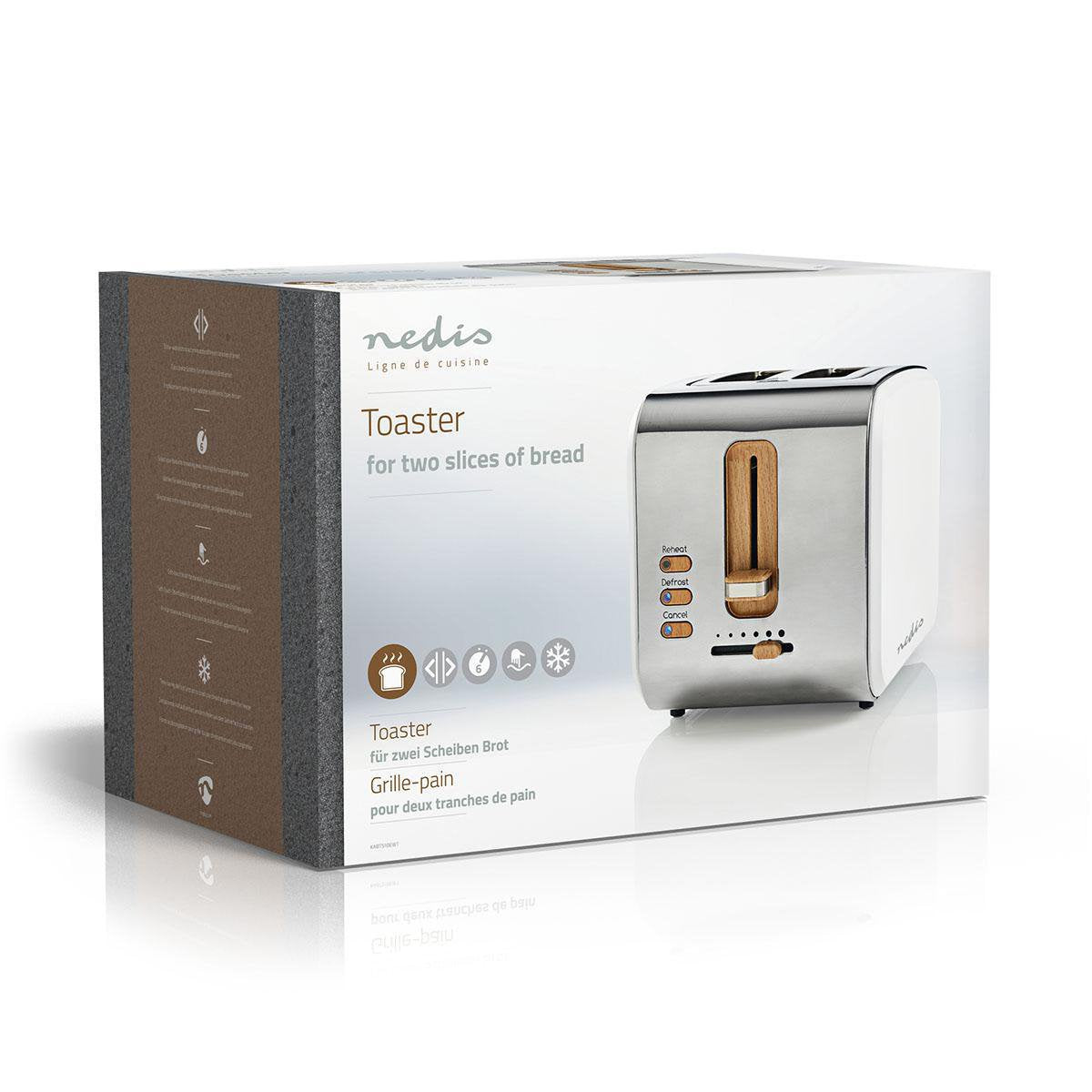 EAN 5412810270330 - Nedis KABT510EWT tostadora 6 2 rebanada(s) 900 W Blanco imagen 6