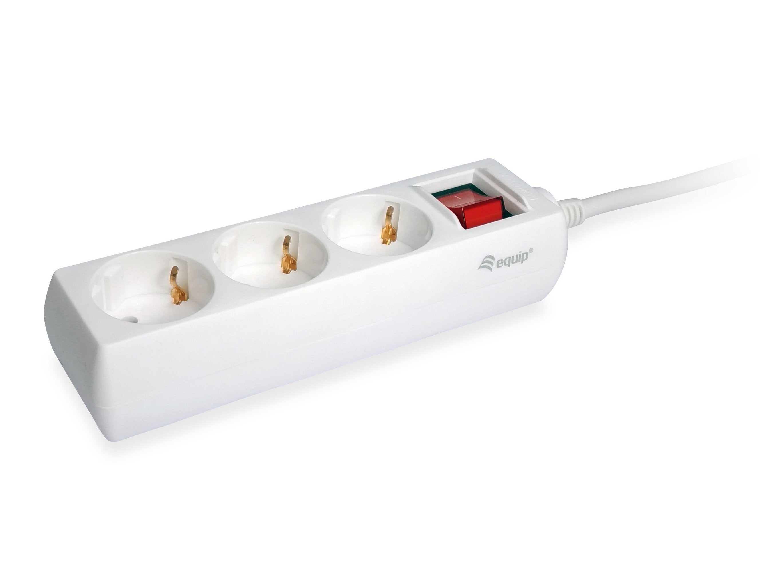 Equip Regleta Con 3 Tomas Cable De Red De 1.5 Metros Y Boton De Apagado Encendido