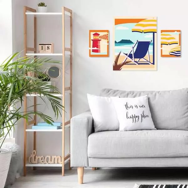 Juego De Pared De La Galería Ravensburger Creart - En La Playa, Pintura 23901