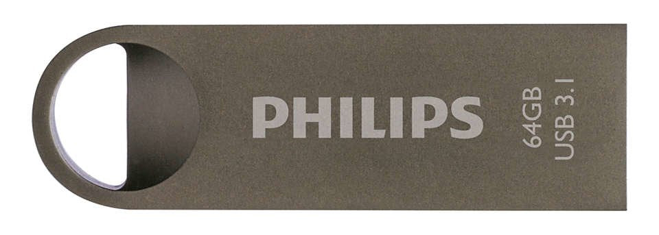 Pendrive Philips Moon Edition 3.1 Unidad Flash Usb 64 Gb Usb Tipo A 3.2 Gen 1 (3.1 Gen 1) Gris
