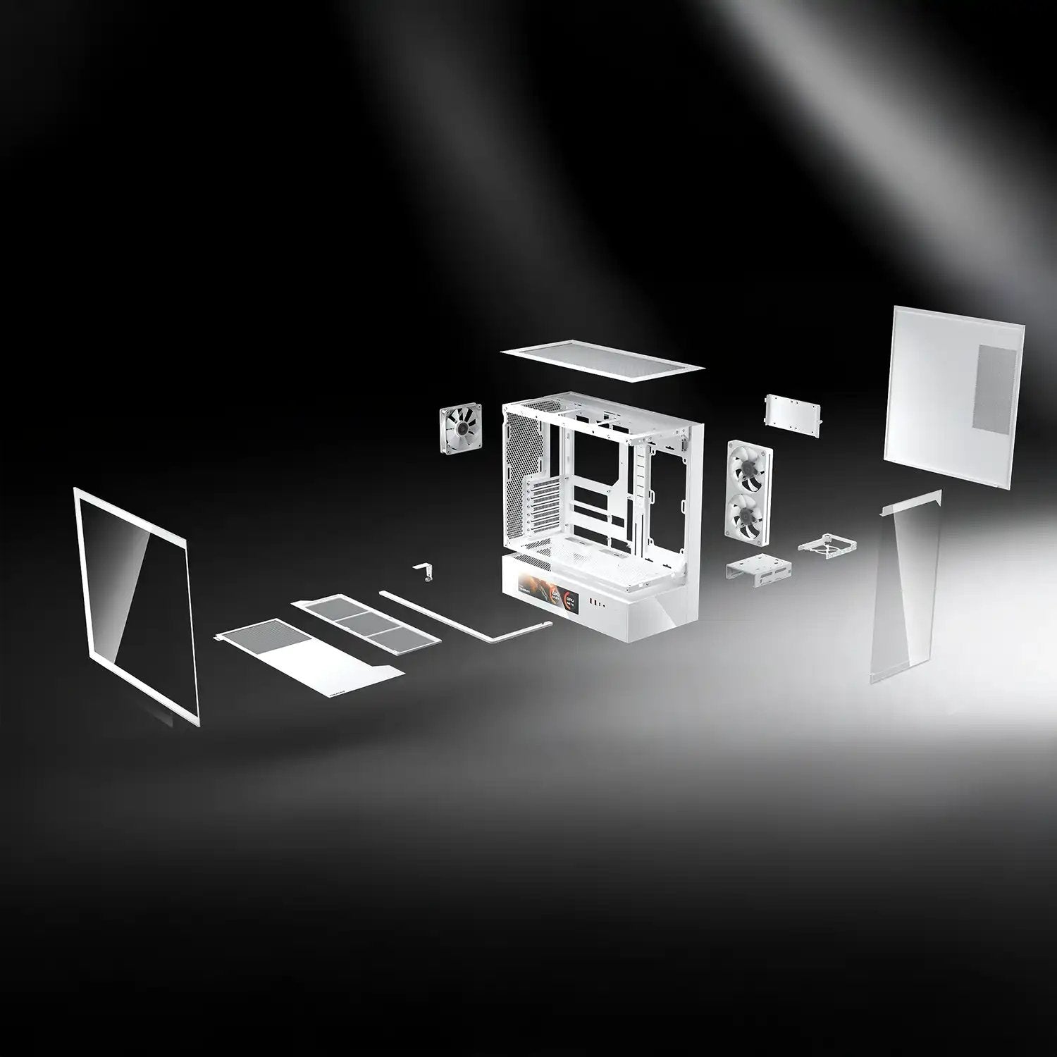 Cougar Caja Midi-Tower Cfv235 Vision, Argb, Glas, Negro