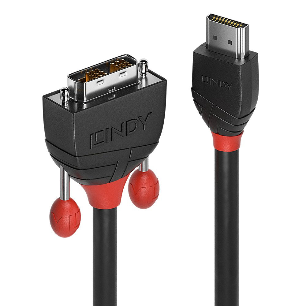 Lindy 36275 Cable 10 M Hdmi Tipo A (Estándar) Dvi-D Negro, Rojo