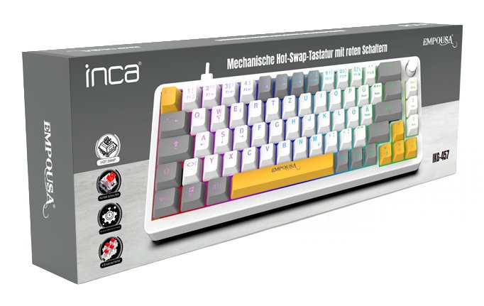 EAN 8681949017001 - Inca IKG-457 teclado Juego USB QWERTY Alemán Blanco imagen 4