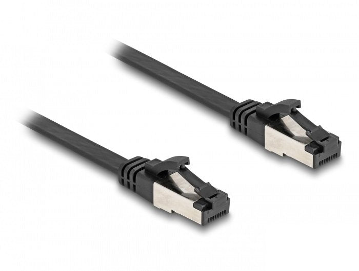 Delock Rj45 Flachband Cable De Red Macho A Macho Cat.8.1 Flexibel 1 M Negro
